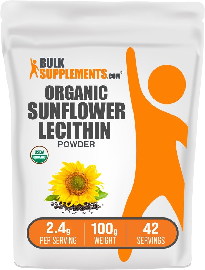 BulkSupplements organic sunflower lecithin for smoothies and health