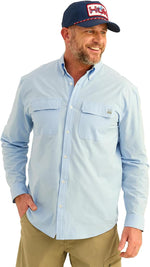 HUK Mens Next Level Solid Long Sleeve Fishing Button Down Shirt for Men - Image 9