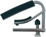 Shubb L1 Lite steel string guitar capo front view in silver finish