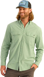 HUK Mens Next Level Solid Long Sleeve Fishing Button Down Shirt for Men - Image 10