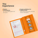 Close-up of O3+ facial kit highlighting peel-off mask benefits.