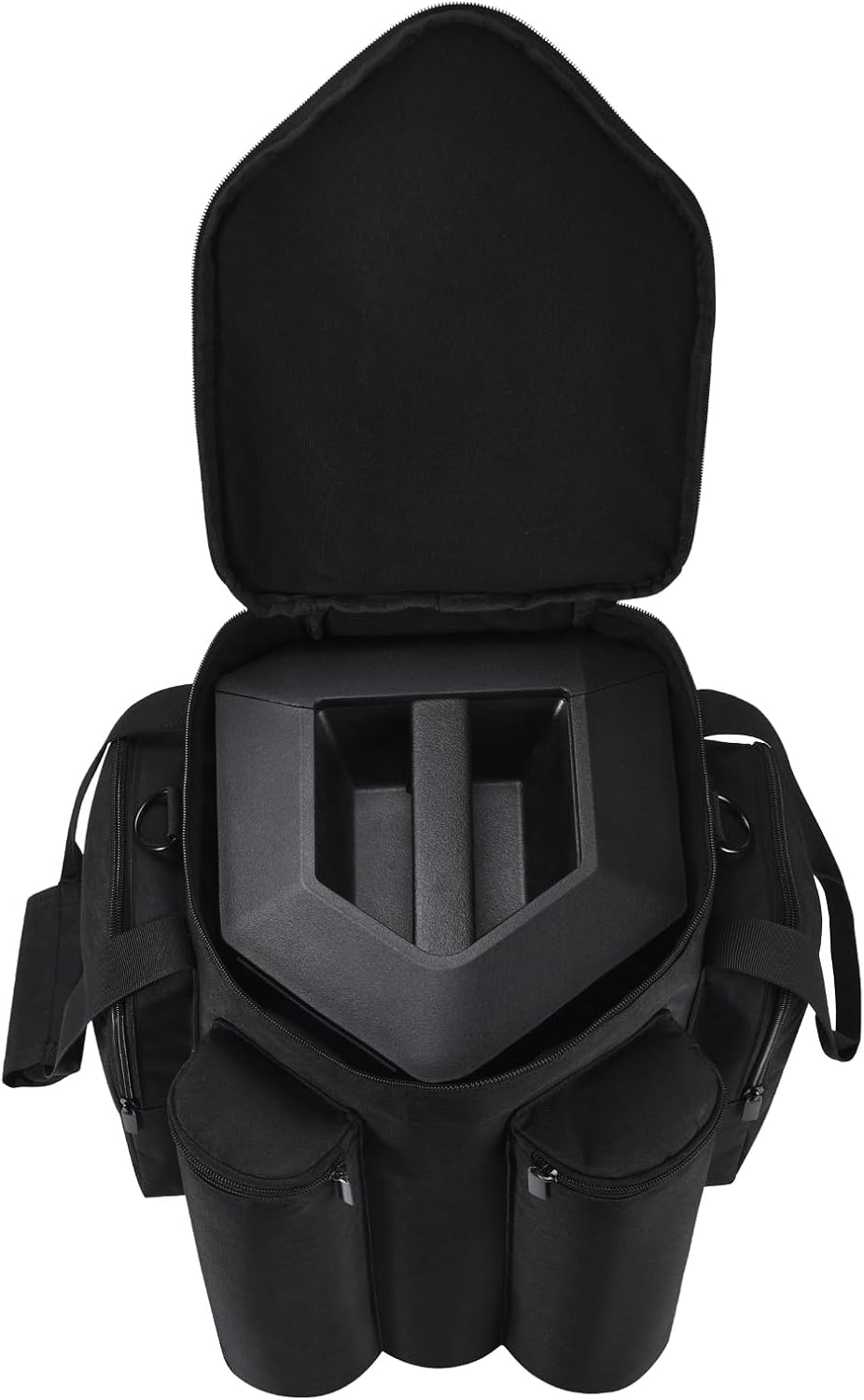 Yaslayp carrying bag showing side zippered accessory pockets