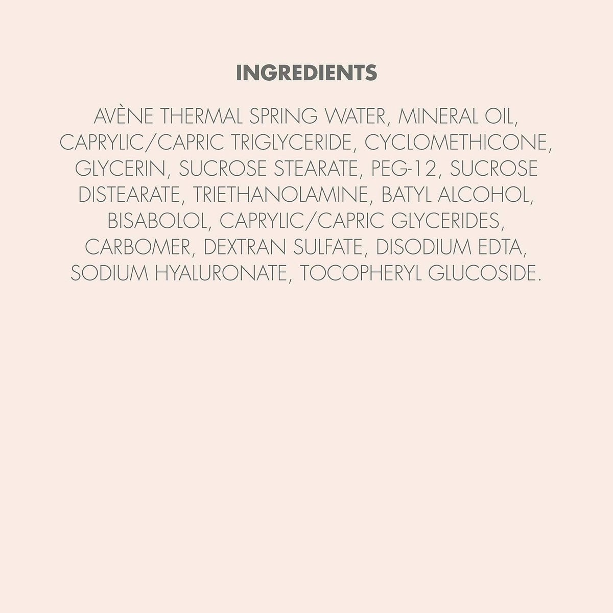 Back label of Avene Soothing Eye Contour Cream