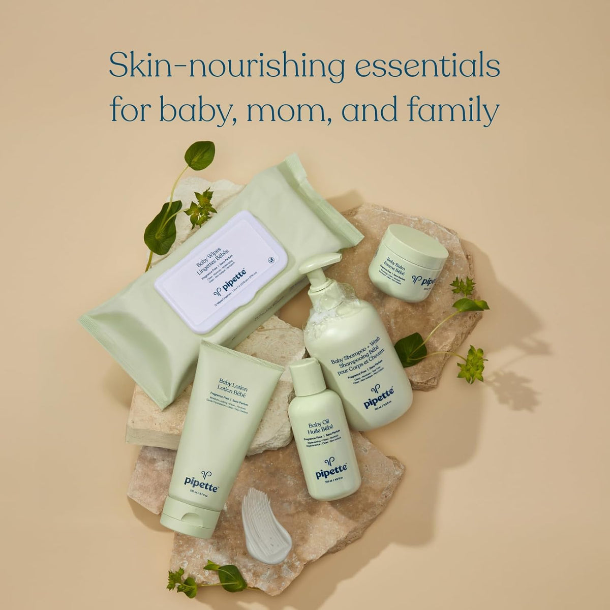 Plant derived squalane baby lotion bottle details