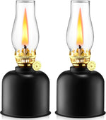 Tujoe vintage metal glass kerosene oil lamp front view