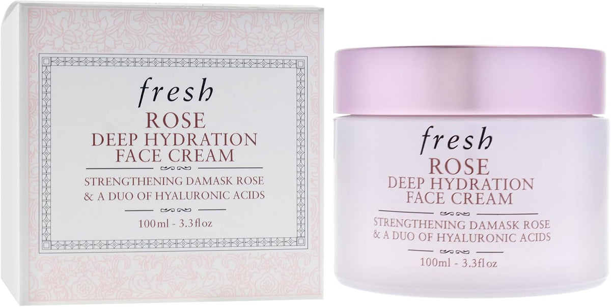 Fresh Rose Deep Hydration Face Cream jar open texture view
