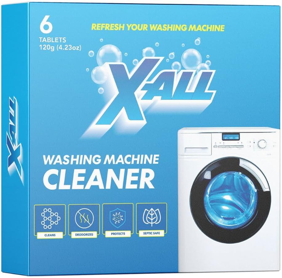 X-ALL Washing Machine Cleaner box front view showing deep cleaning tablets package.