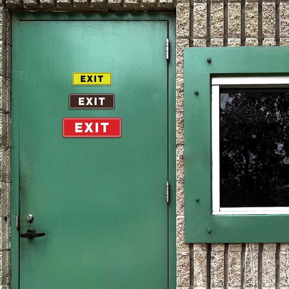All Quality small exit sign held in hand for scale