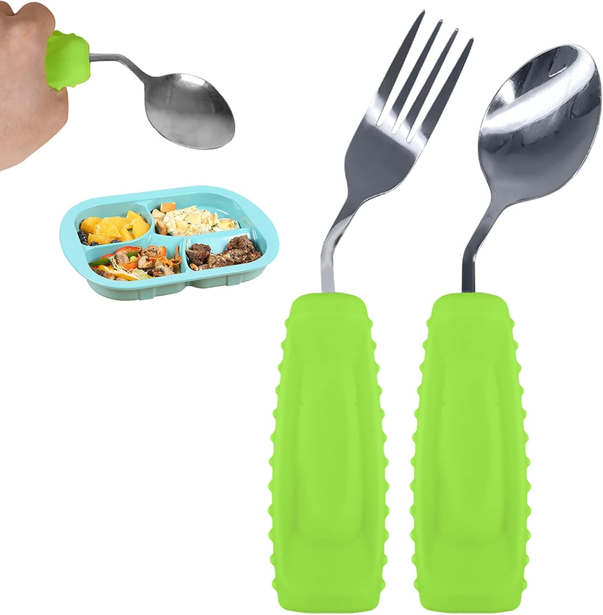 EZ Assistive Adaptive Weighted Utensils Set - Spoon and Fork for Hand Tremors, Parkinson's, Elderly, and Arthritis - Adaptive Eating Utensils for Weak Grip and Limited Mobility - Image 10