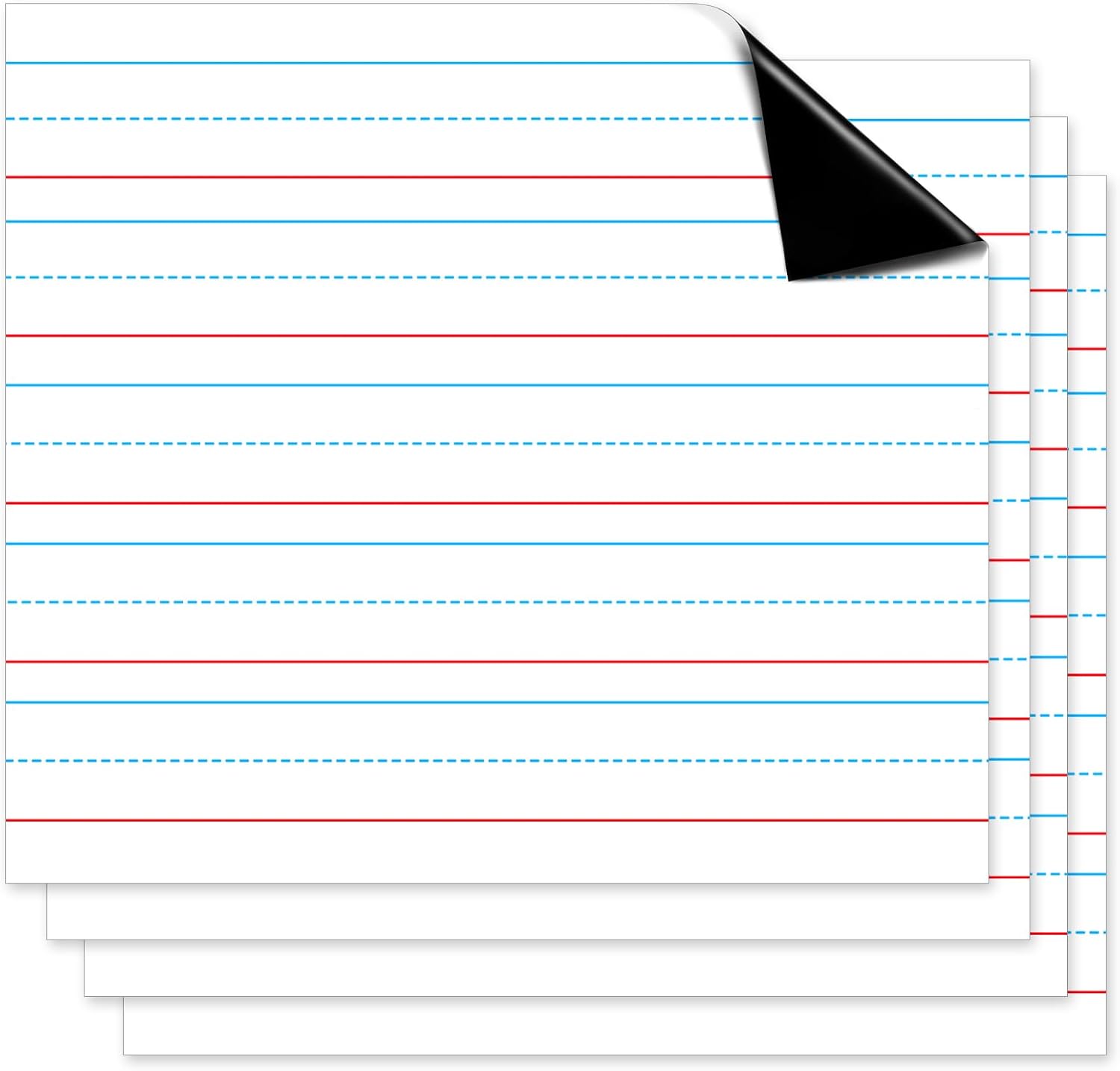 Patelai jumbo magnetic notebook paper front view showing red and blue lines on whiteboard.