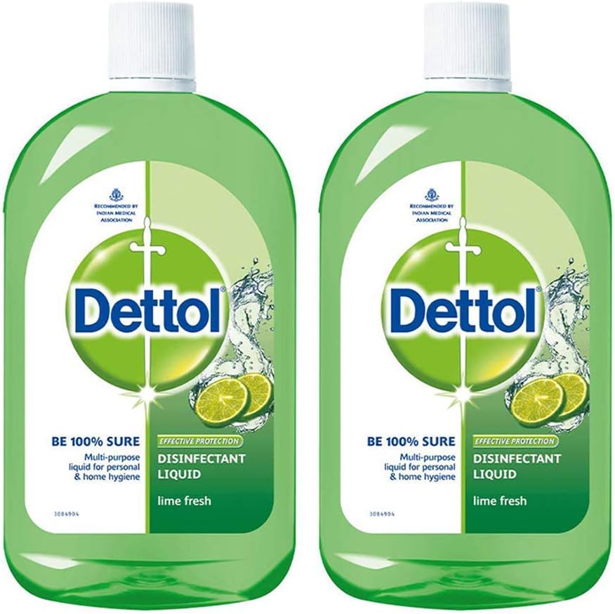 Dettol Liquid Disinfectant for Floor Cleaner, Surface Disinfection, Personal Hygiene (Lime Fresh, 500ml, Pack of 2) - Image 1