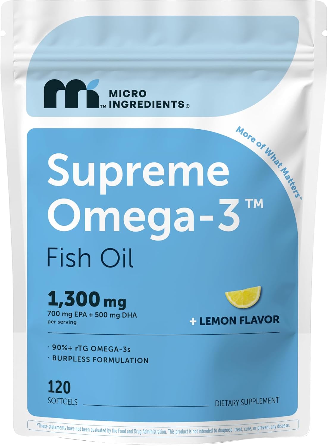 Micro Ingredients supreme omega-3 fish oil front view bottle packaging