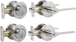 Front Door Lock Set, Exterior Door Handle with Deadbolt Lock, Exterior Door Lock Set, Doorknob with Lock and Key, Round Entry Door Locksets, Satin Nickel (All Keyed Alike) 1Pack - Image 10