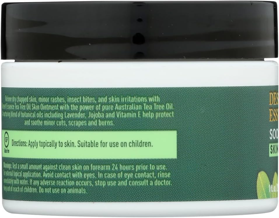Desert Essence tea tree oil skin ointment texture and ingredients display