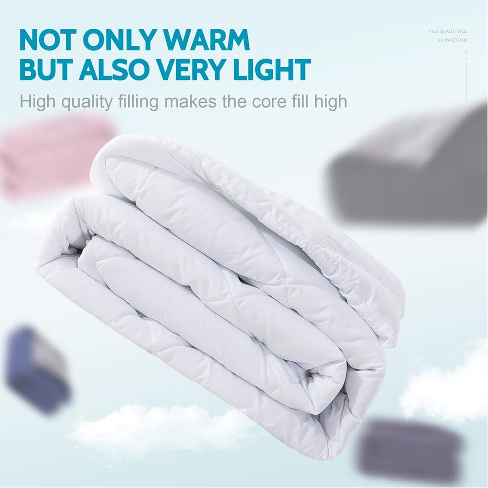 Decroom White Solid Comforter styled on a king bed