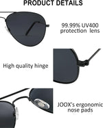 Joox unisex pilot sunglasses double bridge detail
