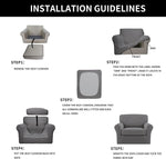 Easy-Going 2-piece slipcover installation diagram