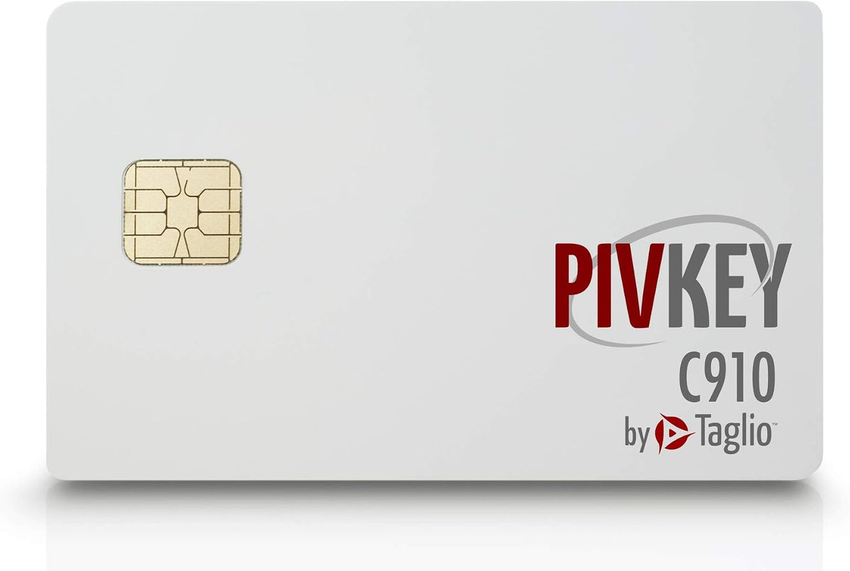 Taglio PIVKey C910 smart card front view showing branding and dual interface chip