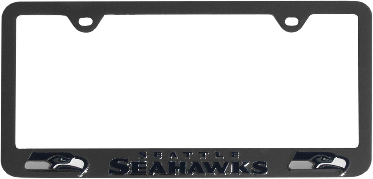 Siskiyou metal license plate frame bottom wordmark detail