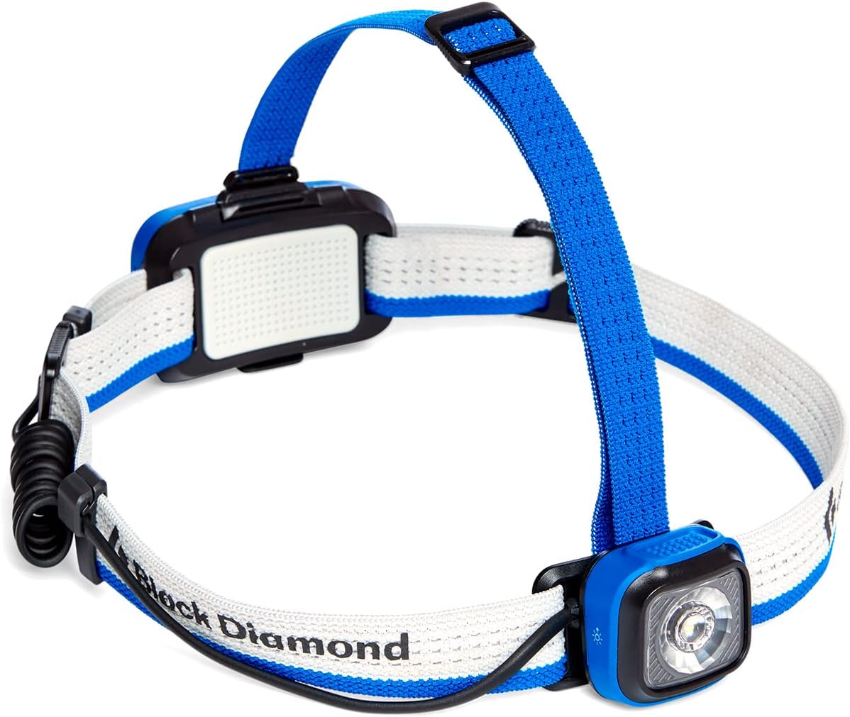 Black Diamond Sprinter 500 Headlamp in Ultra Blue front view for outdoor running illumination.
