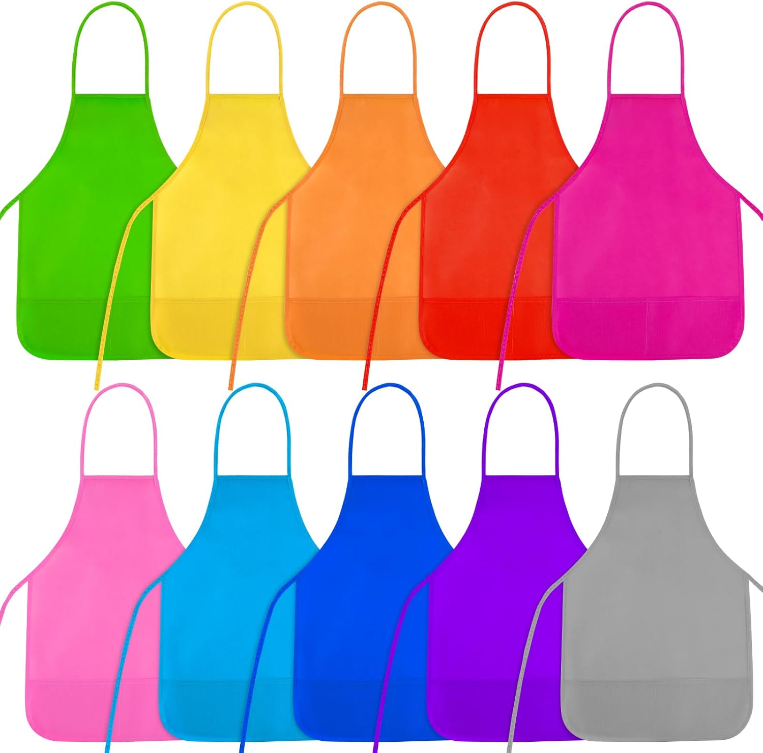 NACHLYNN kids painting apron front view showing two storage pockets