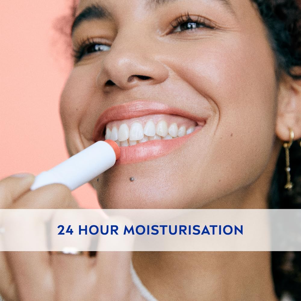 Nivea peach lip moisturizer ingredient highlight visual