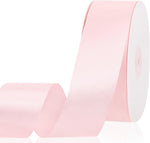 Neoact light pink satin ribbon spool front view for gift wrapping