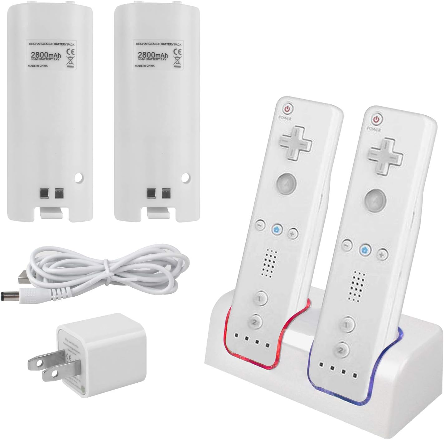 Kulannder Wii Remote Dual Charging Station front view with controllers docked