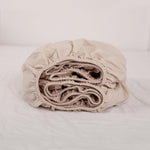Simple and Opulence linen fitted sheet front view