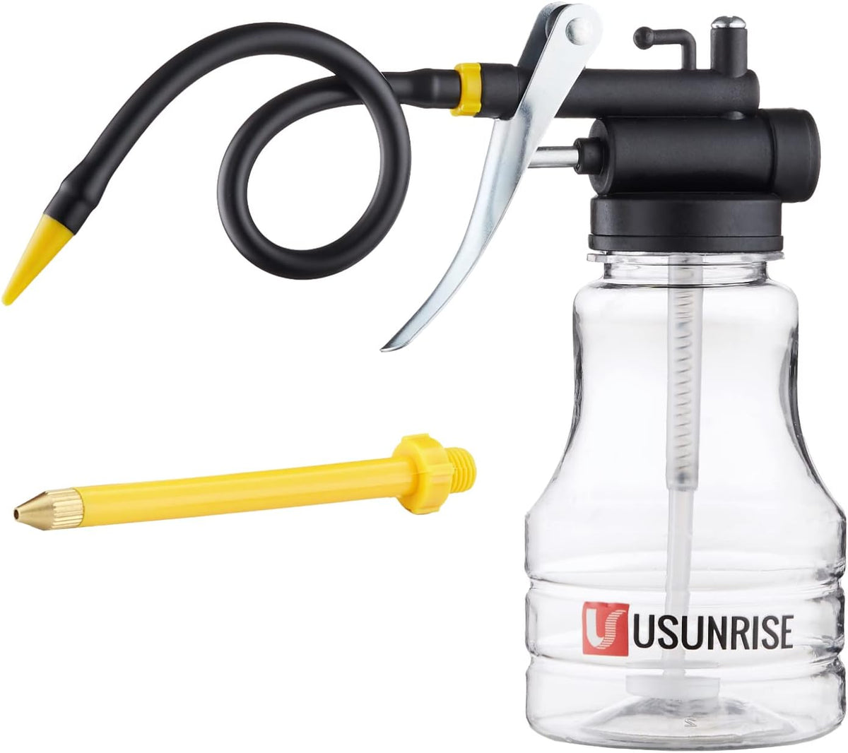 Metal Pumper Oiler Can,Oil Can Pump Oiler with 2 Spout for All Lubrication Need of Car, Bikes and Machines -8 oz.Yellow Capacity - Image 11