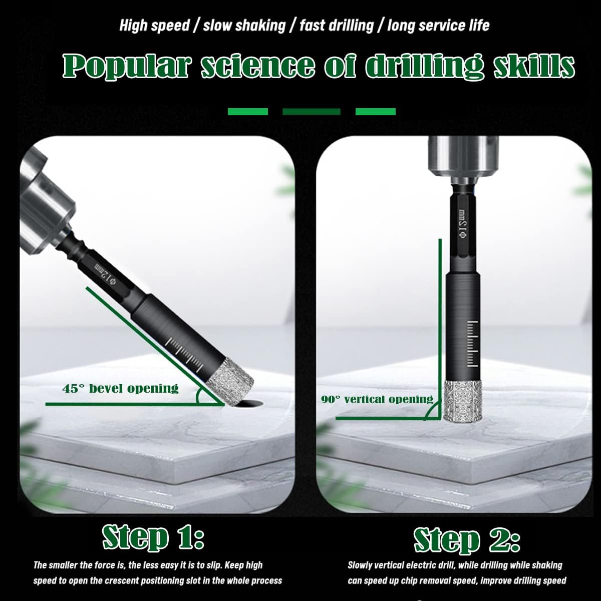 Storage bottle included with the 10 piece diamond drill bit kit