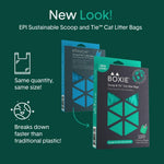 Boxiecat heavy duty litter bags box with easy tear perforation feature.