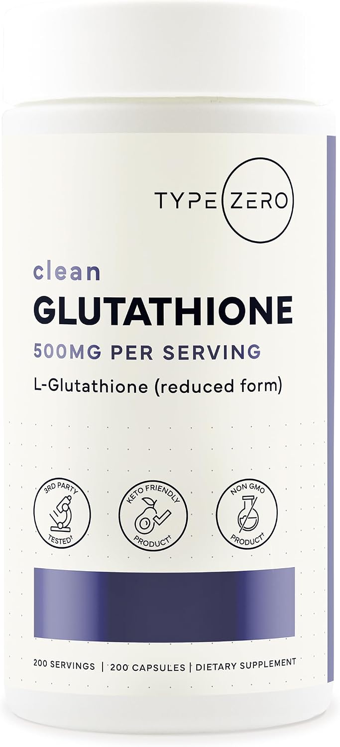 Type Zero Clean Glutathione 500mg capsules bottle front view