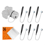K&F Concept 6 pack lens cap keeper kit front view with microfiber cloth