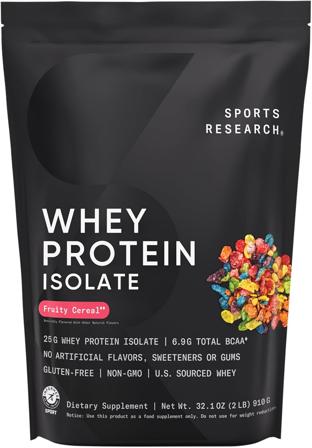 Sports Research lean muscle building isolate protein bag back view