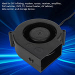 Bewinner mini USB cooling fan showing dimensions and outlet nozzle