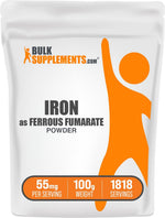 BulkSupplements Ferrous Fumarate powder jar packaging