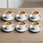 CUISINOX White Porcelain Espresso Cups and Saucers Set, 2 oz., Set of 6 - Image 2