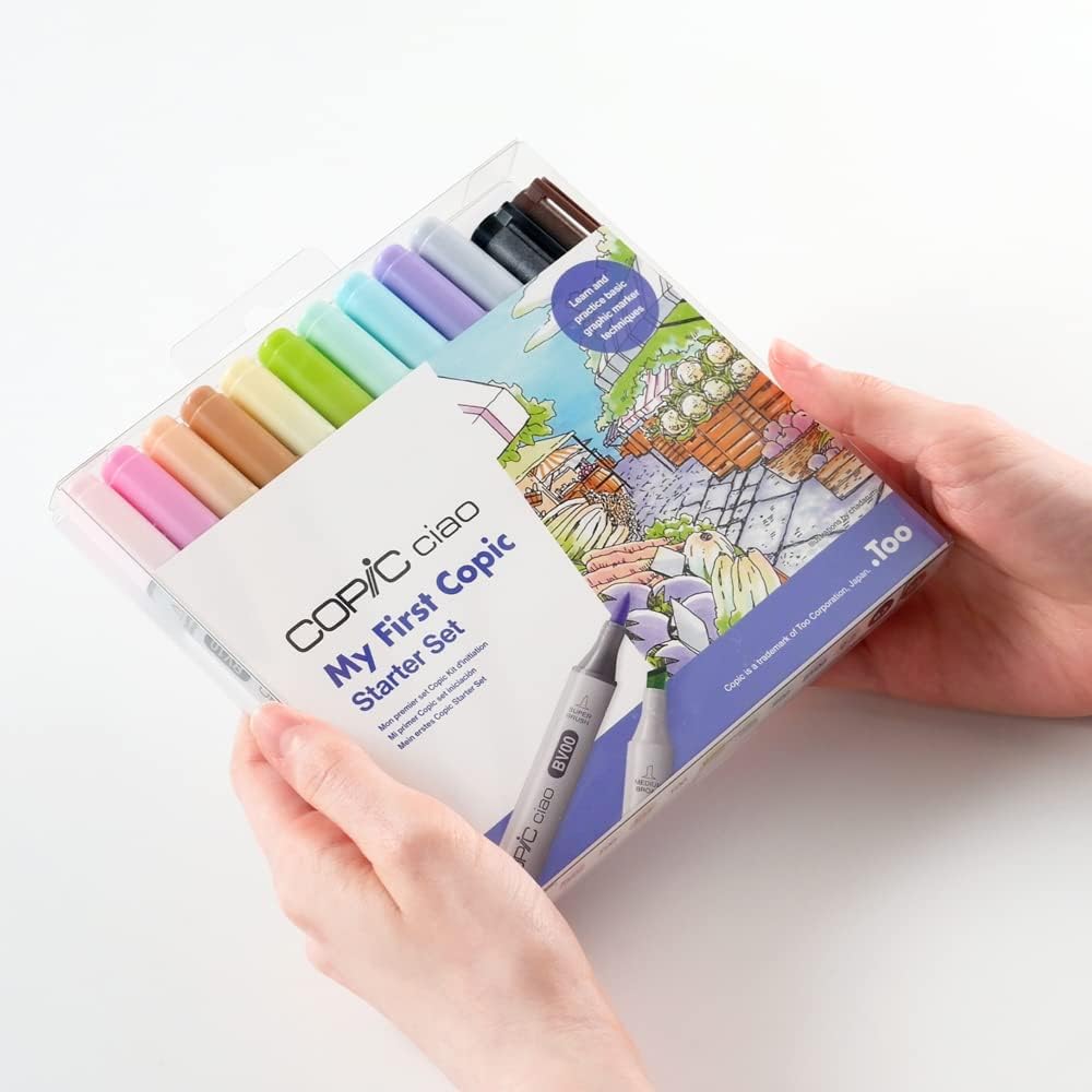 Copic Ciao dual-tip marker showing brush and broad nibs