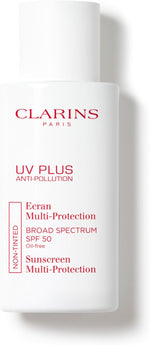 Clarins UV Plus Anti Pollution Sunscreen front view bottle packaging