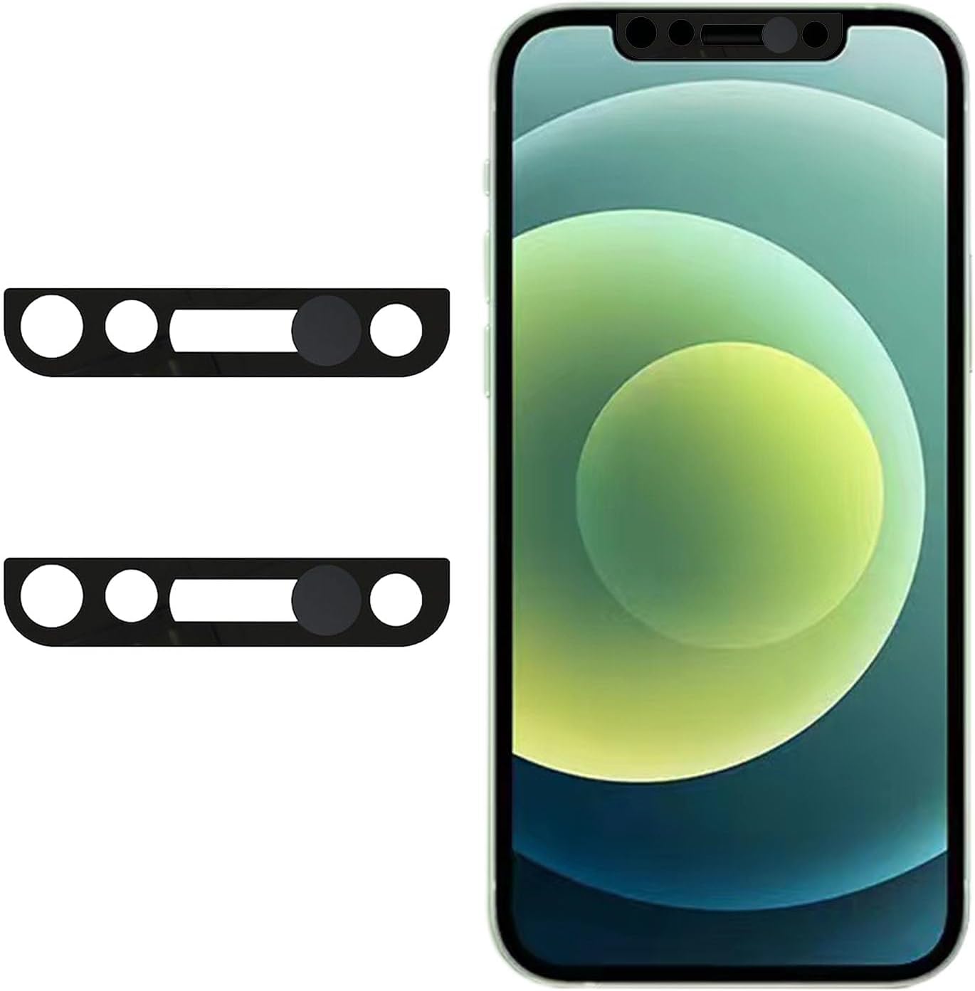 Peramarl camera basic cover protector applied on the front webcam of a black smartphone