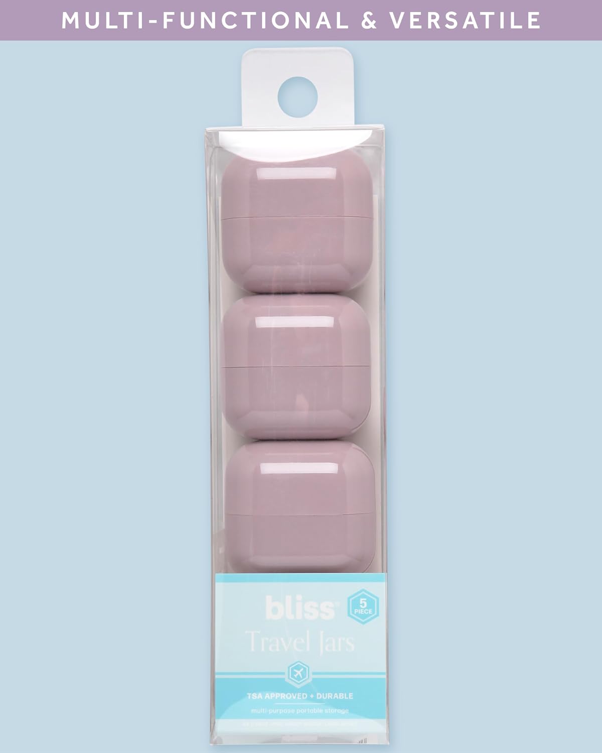 Bliss four piece compact travel cosmetic container set