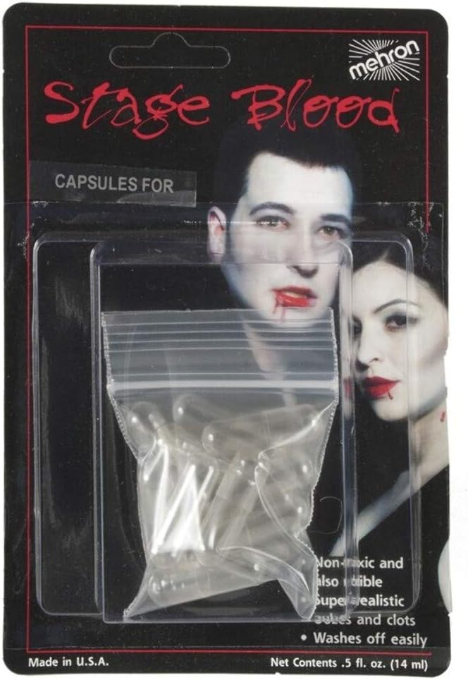 Mehron Makeup stage blood capsule kit accessories display