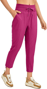 CRZ YOGA Ease Line Casual 7/8 Pants 25" | Lightweight, Workout, Ruched Design, Hem Drawcords, Pockets, for Women - Image 9