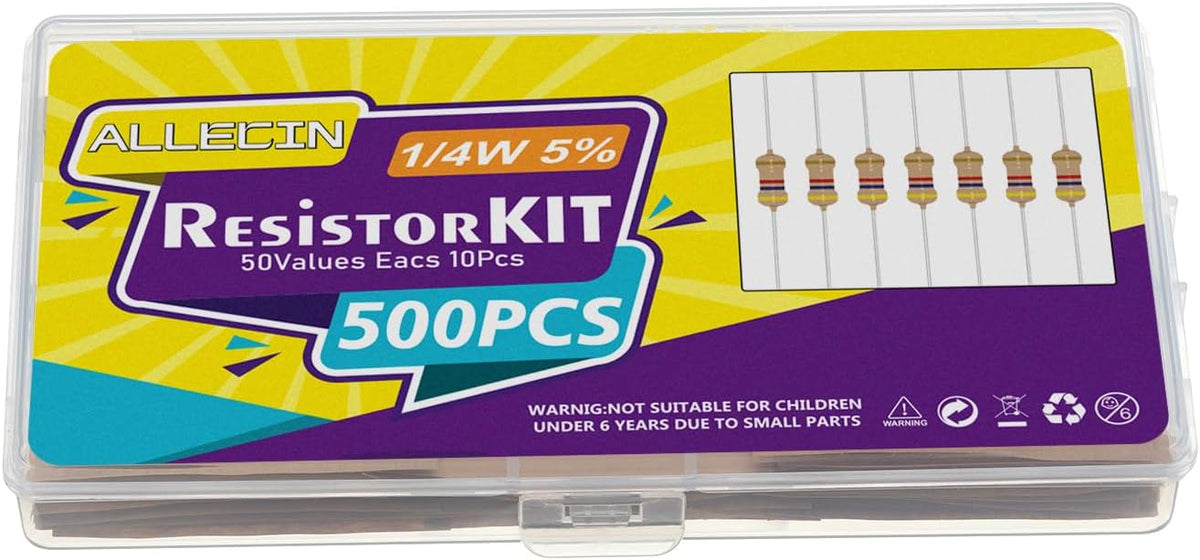 Side angle view of the electronic component kit packaging