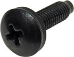 RackGold black oxide finish slide-on cage nuts and pilot point screws close-up