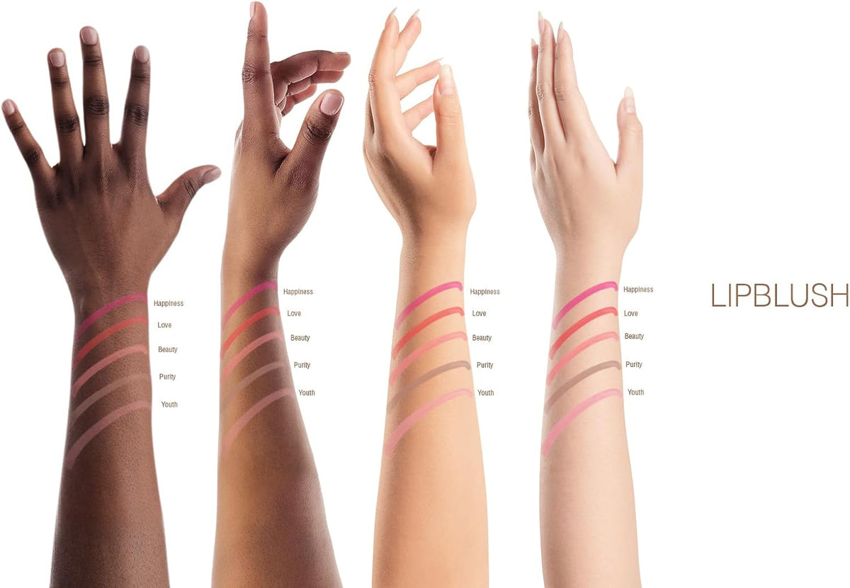 Swatch of Pixi Beauty LipBlush in Beauty on skin