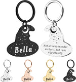 Personalized Magic Hats Cat ID Tags with Name-Halloween Gothic Collar for Pet Lovers Owners,Custom Spooky Halloween Dog Accessories,Boo Basket Suffers,Fall Gift for Pets (Lunar Phase Witch Hat) - Image 14