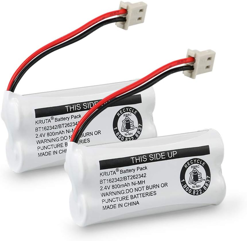 Kruta cordless phone batteries front view showing dual pack replacement cells.