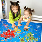 Detailed view of the vibrant continent and ocean illustrations with non toxic finish